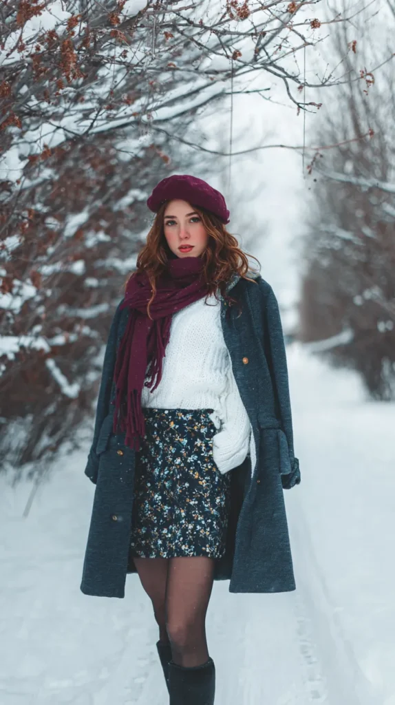 woman outside in the snow