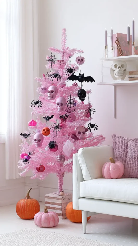 pink Halloween tree