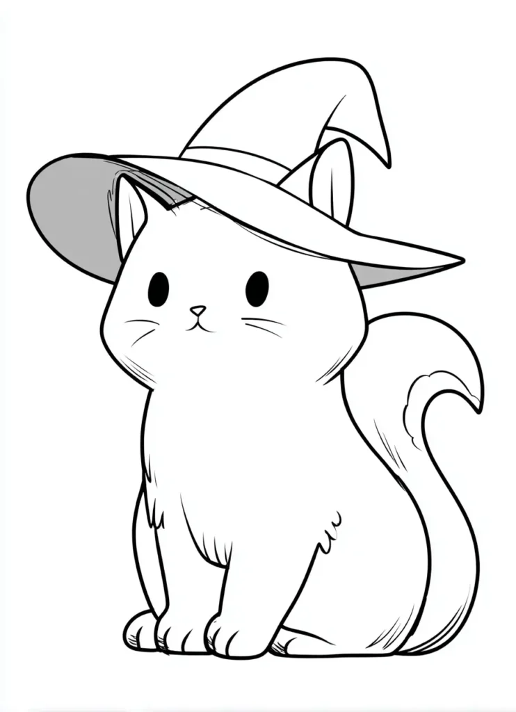 cat with a witch hat