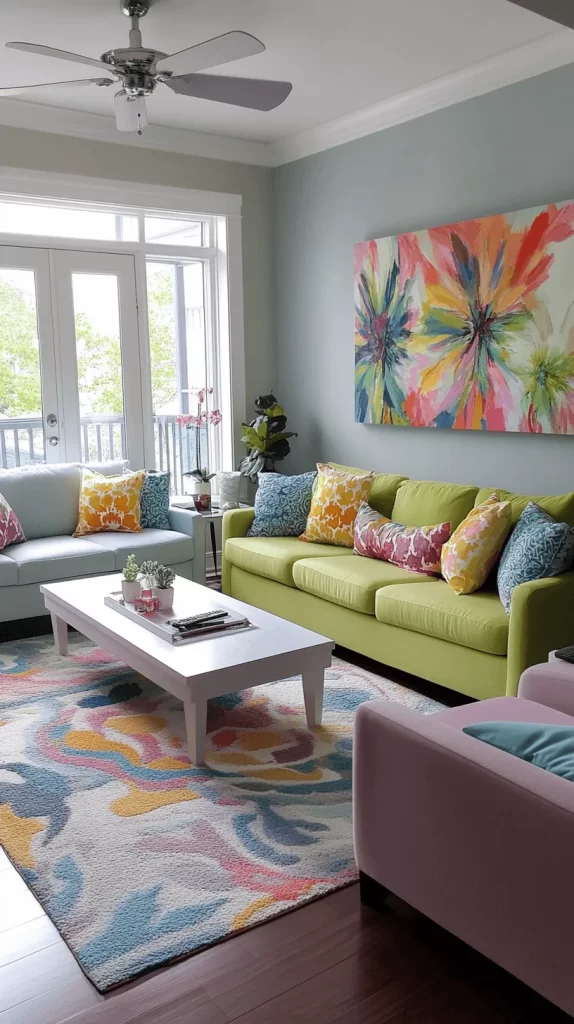 colorful living room home decor