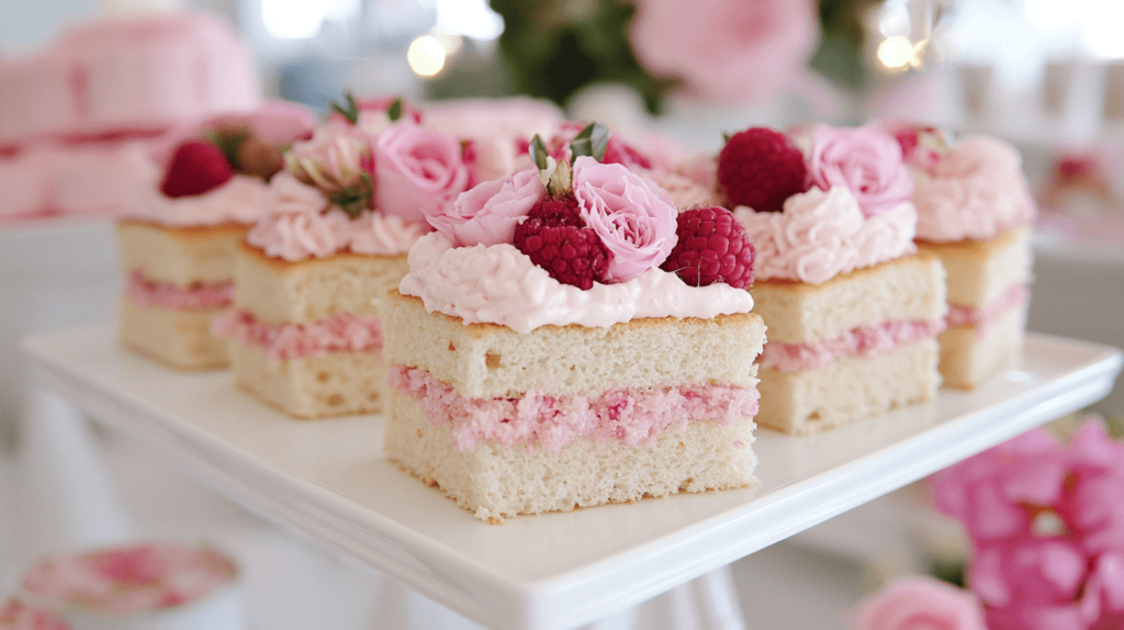 little cakes with flowers on them