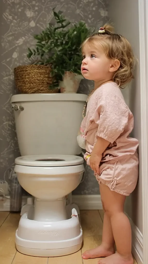 toddler in the bathroom