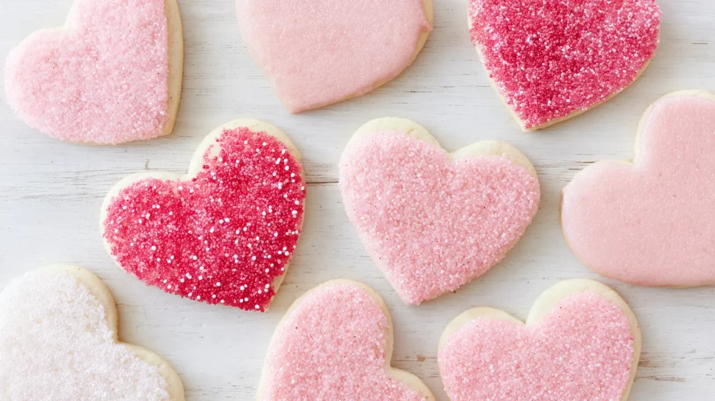 valentines desserts, heart cookies