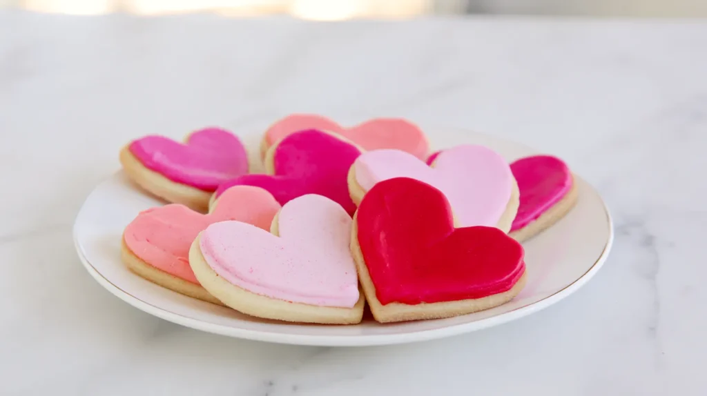 iced heart-shaped cookies
