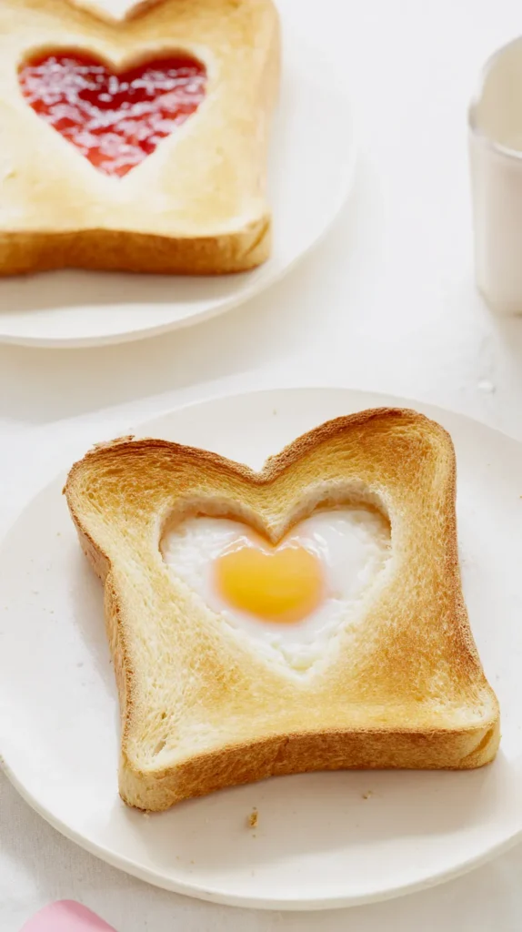toast with heart cut out