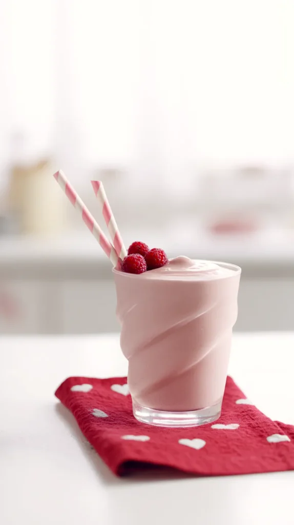pink Valentine breakfast smoothie