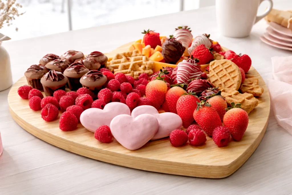 Valentine breakfast grazing board