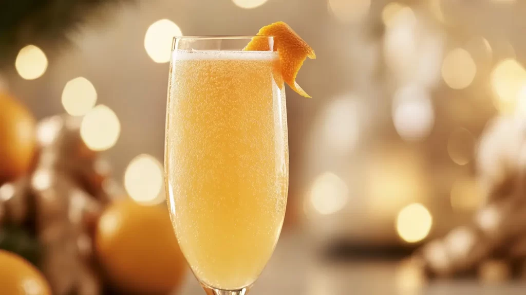 ginger cocktail in champagne flute