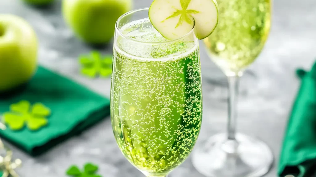 shamrock sparkler St. Patrick's Day mimosa