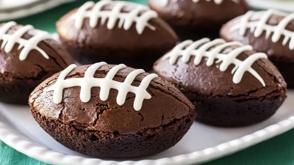 dessert brownie footballs super bowl food ideas