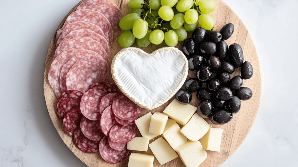 circular meat and cheese board