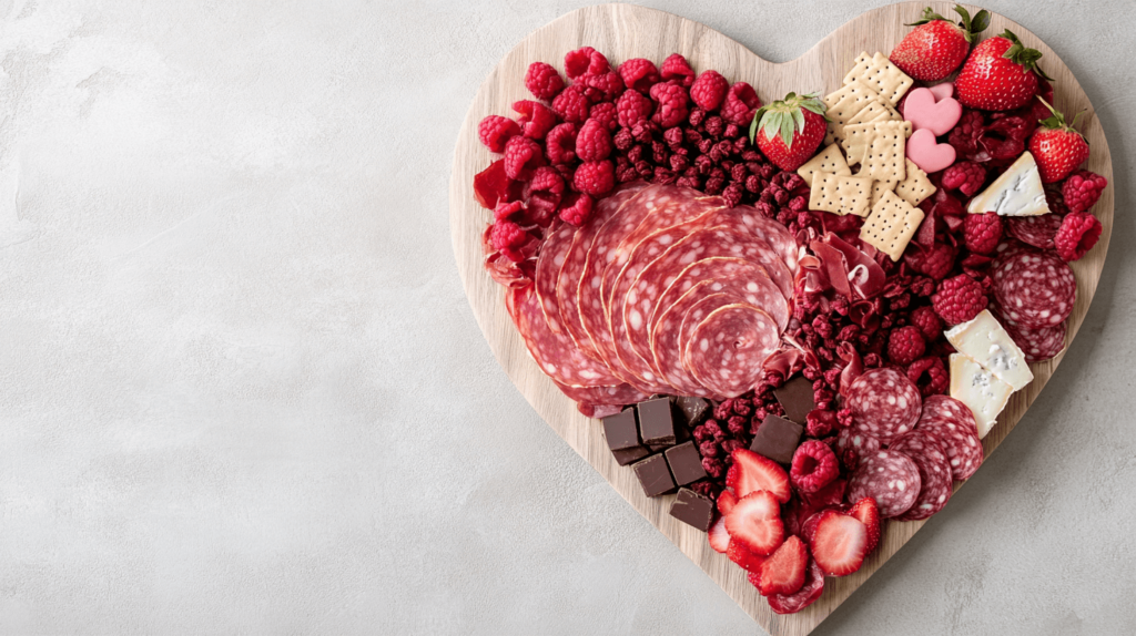 heart wooden charcuterie board Valentine