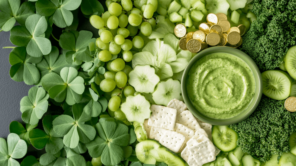 close-up overhead view of green foods