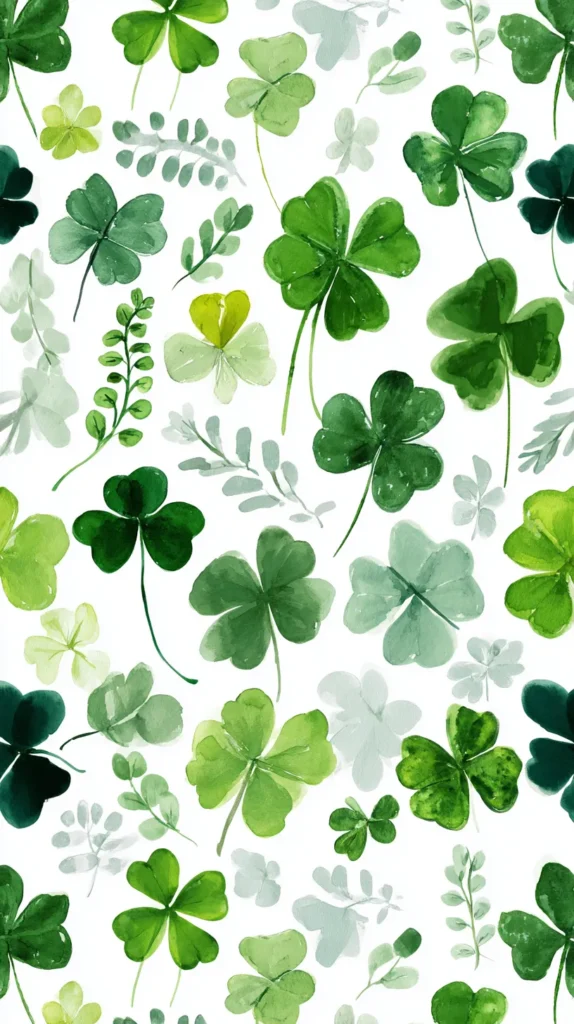 shamrocks in green