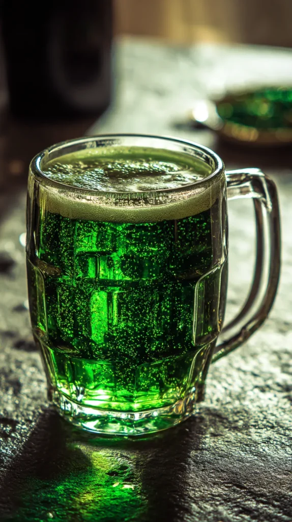 green beer in a mug