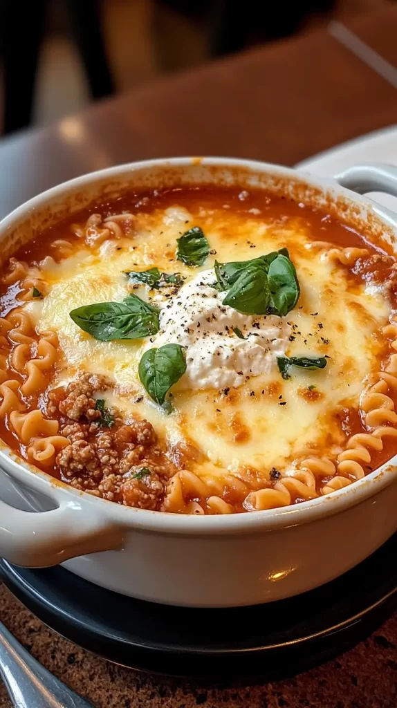 small serving lasagna soup