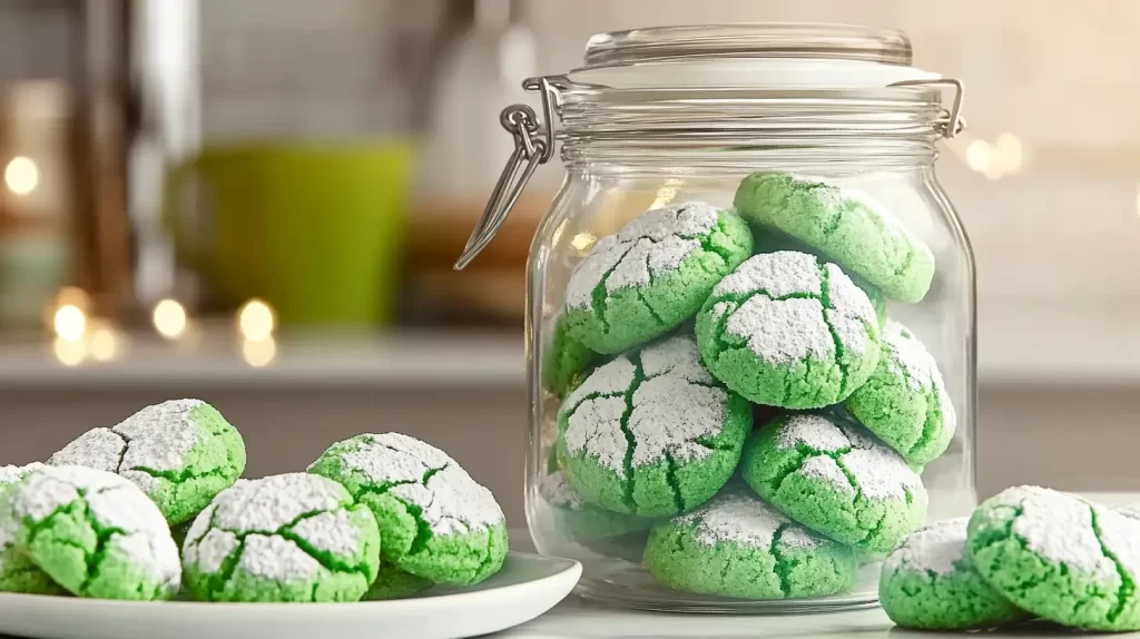 easy st. patrick's day cookies in a glass jar