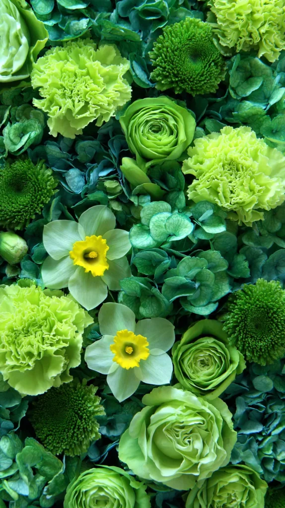 st patricks day iphone wallpaper, green flowers