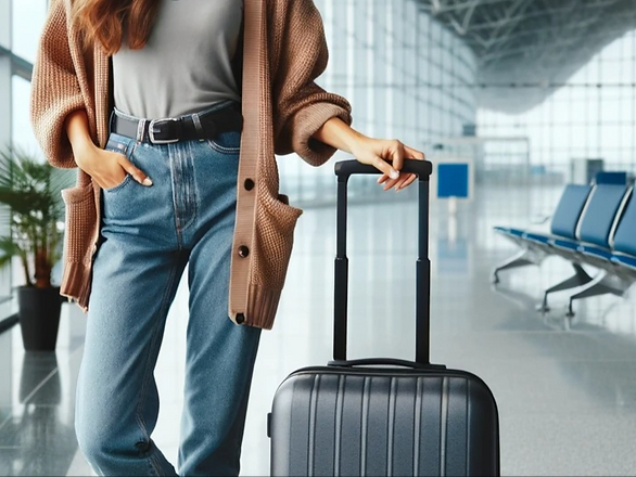 travel essentials for women - woman with a suitcase