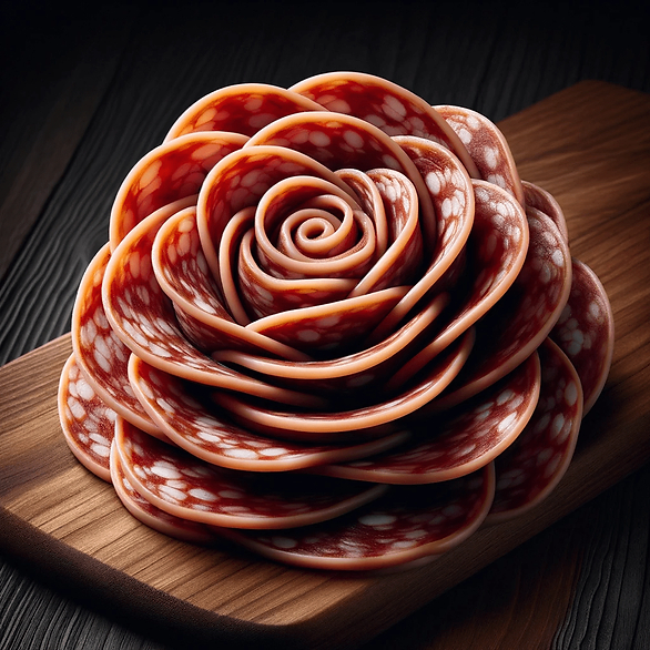 Meat flower, salami rosette
