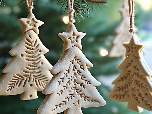 salt dough Christmas tree ornaments - DIY Christmas crafts for toddlers at home