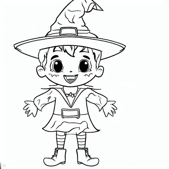 boy witch - free printable halloween coloring pages for kindergarten