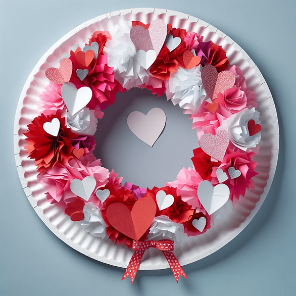 valentine crafts for kids tissue paper plate wreath