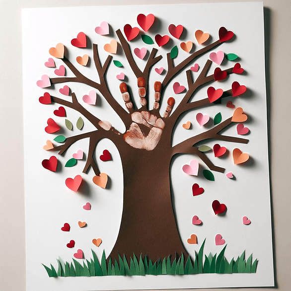 Simple DIY Valentine's Day Crafts - handprint heart tree