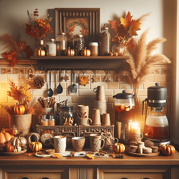 how to make your home cozy for fall - drink station