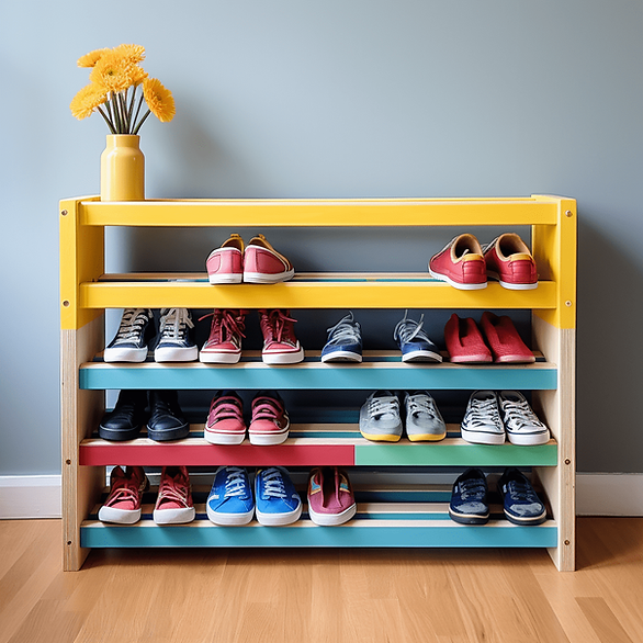 organizing shelves for kids shoes