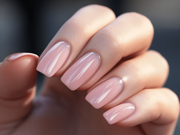 You're looking at a timeless and versatile nail design. This image shows a woman's hand adorned with classic, medium-length pink nails. They are neatly manicured with a glossy finish, embodying simplicity and elegance.
