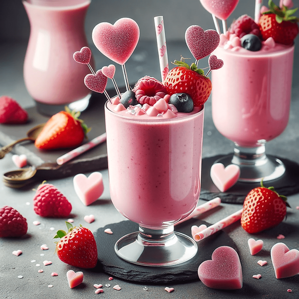 Valentine's Day breakfast ideas - pink smoothie