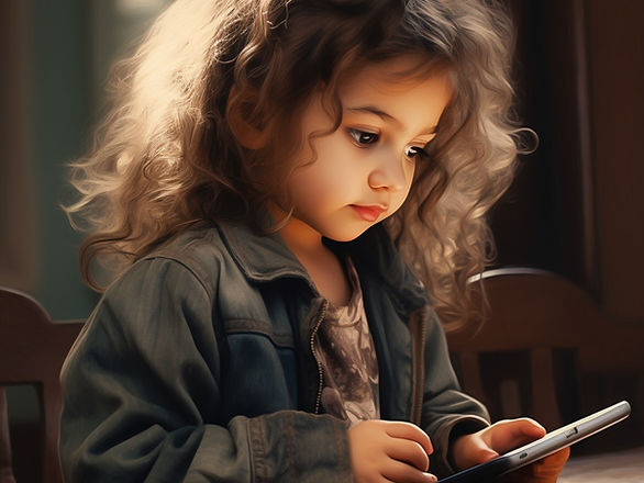 managing screen time for preschoolers - young girl on a phone