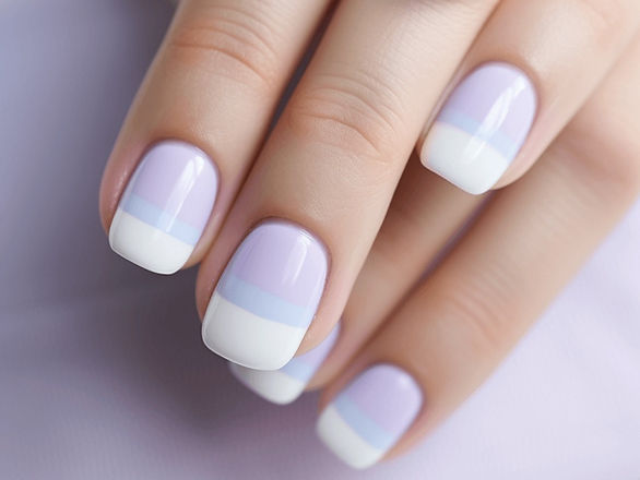 pastel french manicure - tri tone