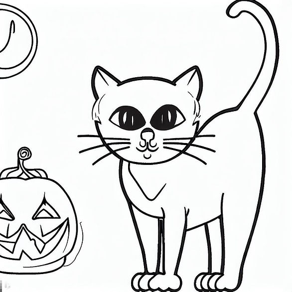 cat - free printable halloween coloring pages for kindergarten
