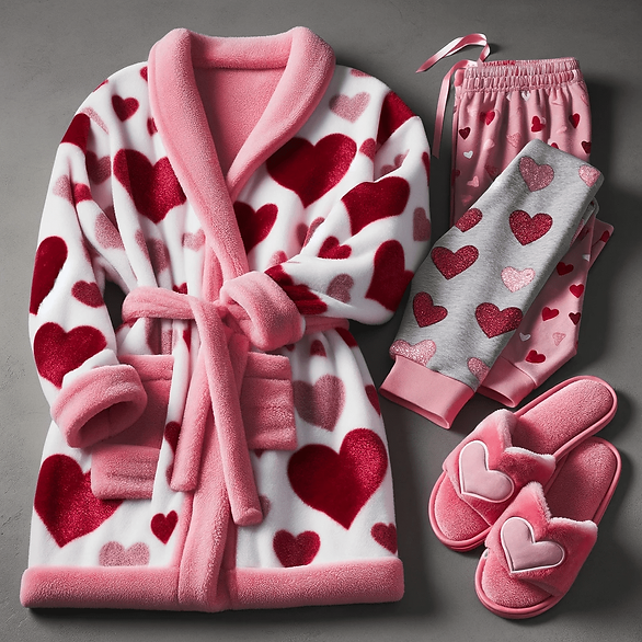 valentines outfits comfy robe with hearts