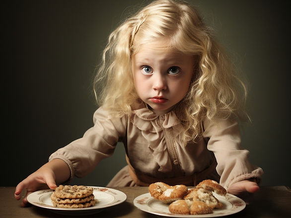diet restrictions - a young girl with two plates of food