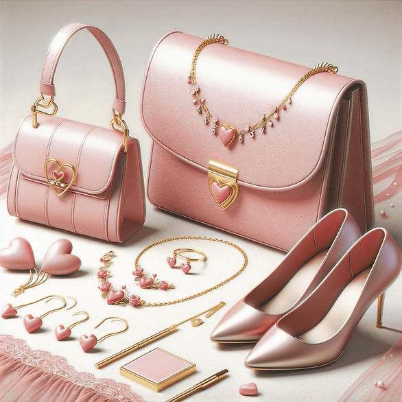 valentines outfits pink purse and heels and jewelry