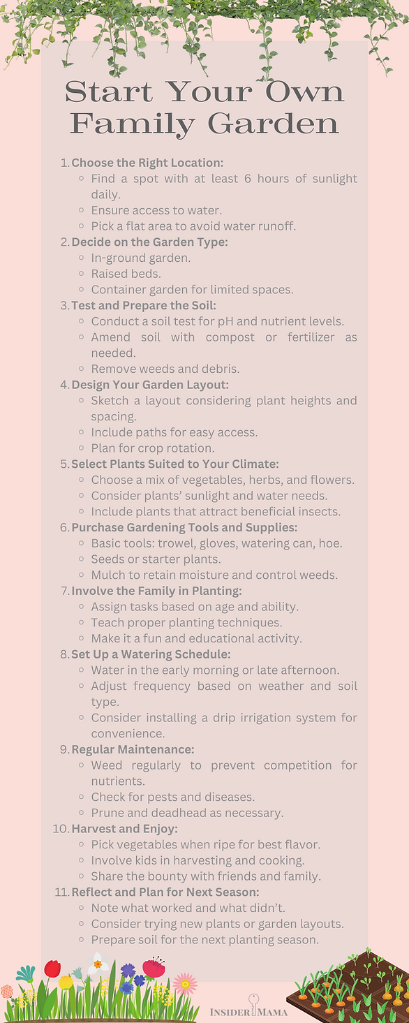 family garden - infographic on how to start your own garden 