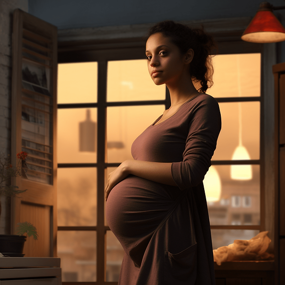 week-by-week pregnancy guide - black woman standing sideways showing a pregnant profile