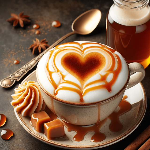valentine coffee drinks - caramel