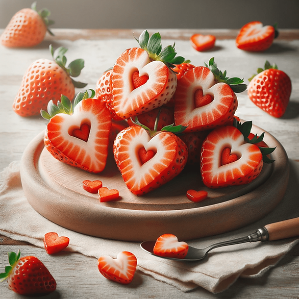 Valentine's Day breakfast ideas - strawberry hearts