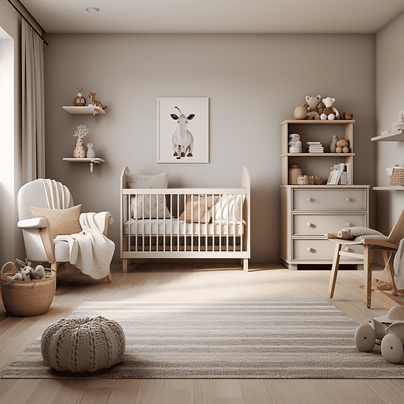 nursery in neutral colors for baby - infant care checklist