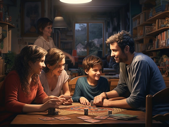 family bonding ideas - family of five playing games