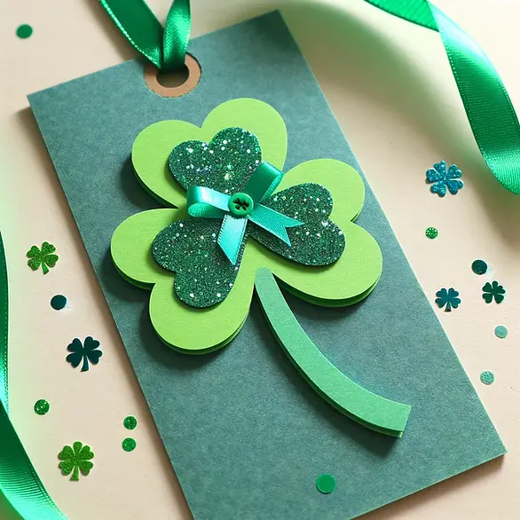 bookmark with a clover Shamrock