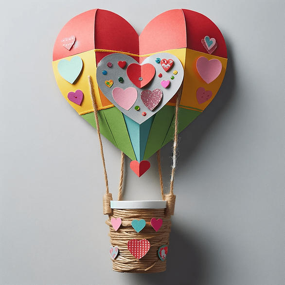 Simple DIY Valentine's Day Crafts heart hot air balloon craft