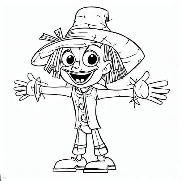 boy scarecrow - free printable halloween coloring pages for kindergarten
