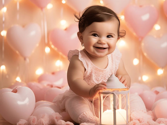 baby's first Valentine's day - baby girl light pink dress with lantern