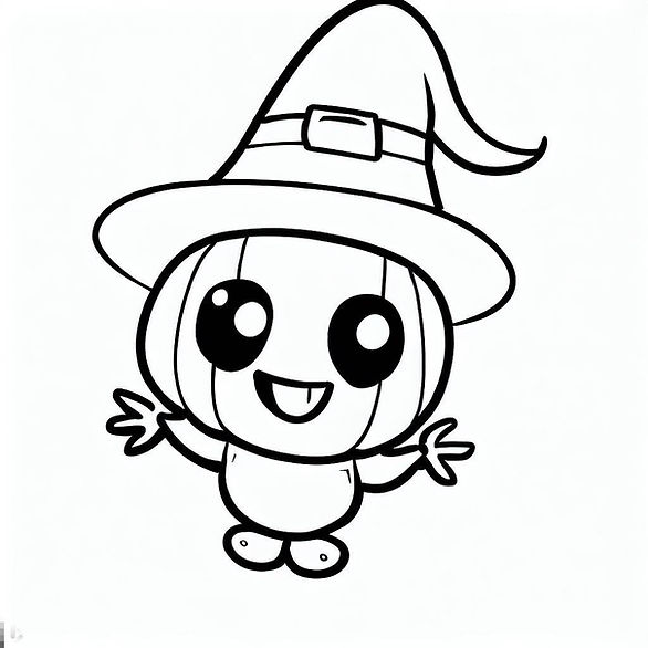 free printable halloween coloring pages for kindergarten - pumpkin witch