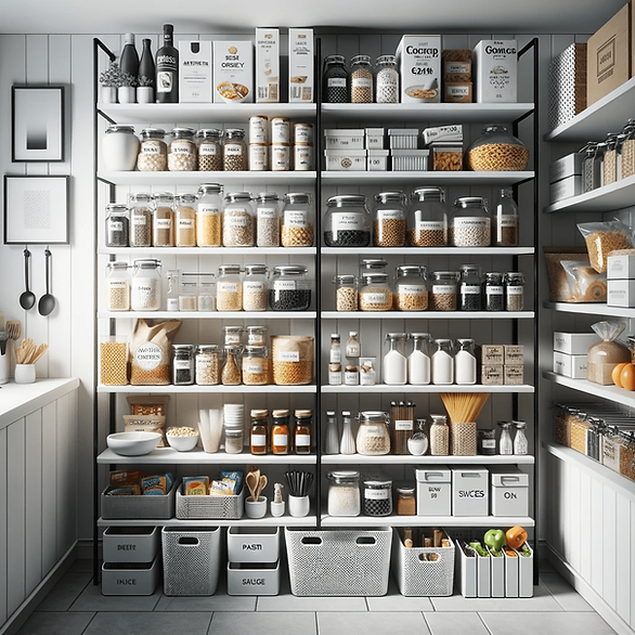 minimal monochromatic pantry style